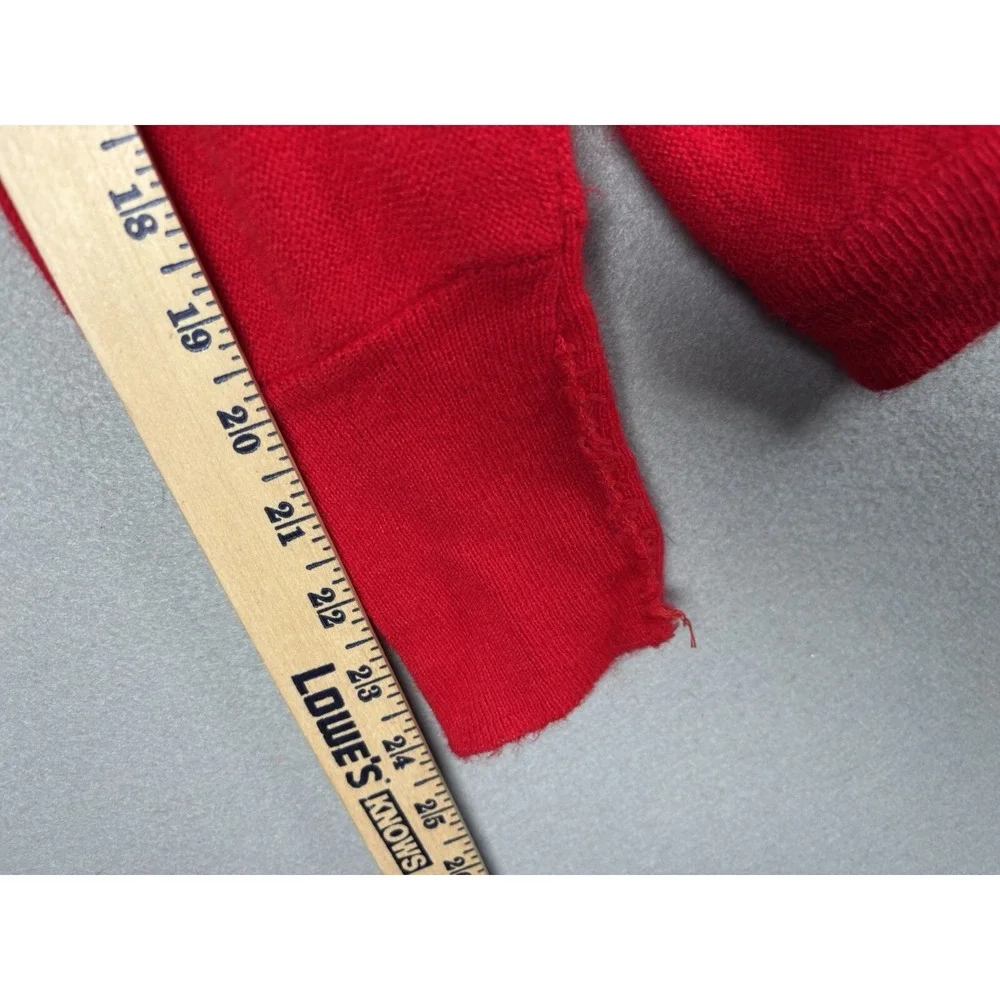 Vintage JC Penney Fox Sweater Men's S Small Red V-Neck Union Made USA 3469